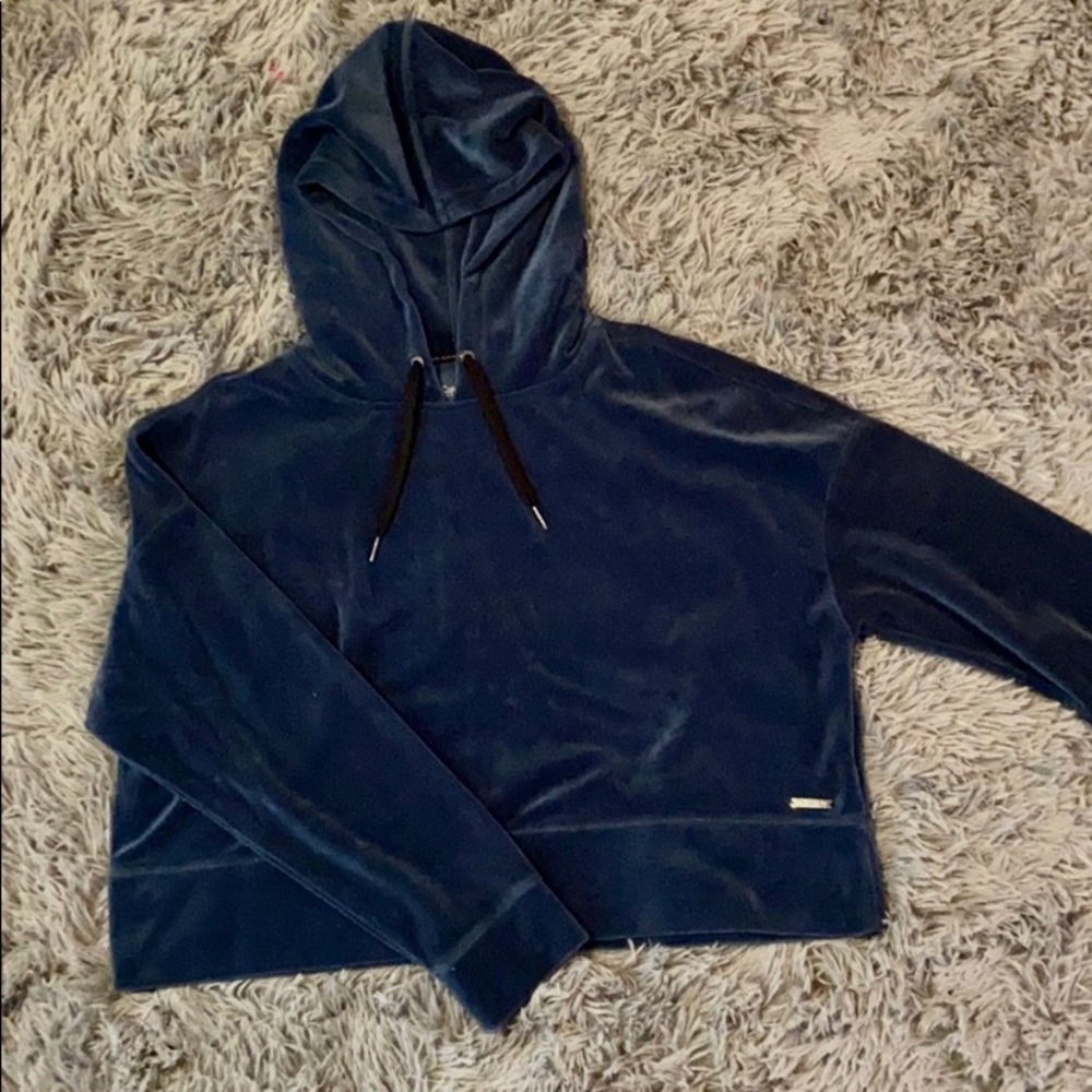 Calvin Klein Velour Cropped Hoodie